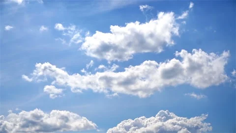 Clouds in the blue sky in time laps Stock Footage 159658218