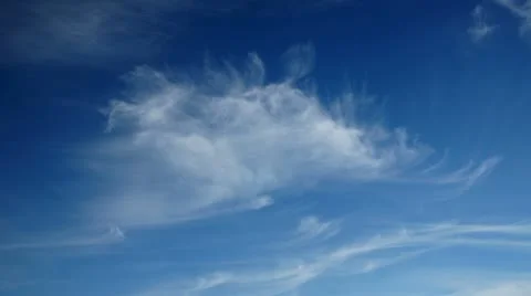 Clouds on blue sky, time-lapse Stock Footage 10910754