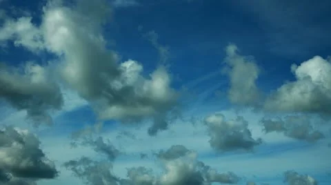 Clouds on blue sky, time-lapse Stock Footage 11392365