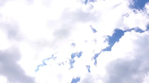 Clouds in the blue sky in time lapse Stock Footage 136360262