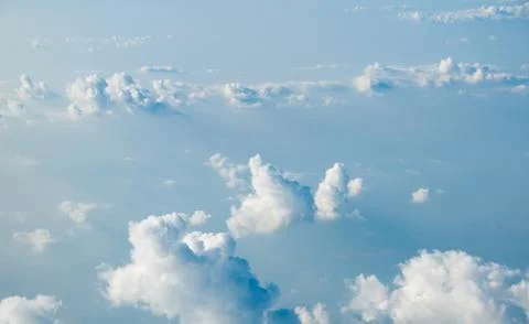 Clouds in the blue sky, top view Stock Photos