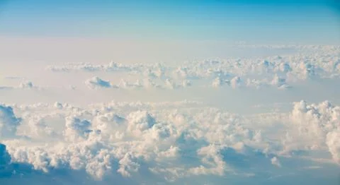 Clouds in the blue sky, top view Stock Photos