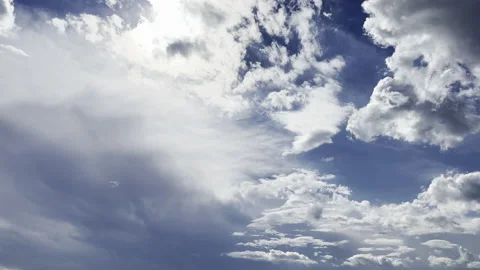 Clouds in the blue sky, unique real time video, great for skies replacement Stock Footage 197048414