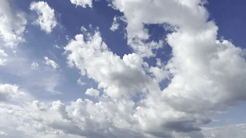 Clouds in the blue sky, unique real time video, great for skies replacement Stock Footage 197048443