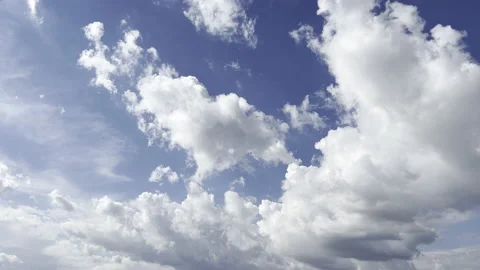 Clouds in the blue sky, unique real time video, great for skies replacement Stock Footage 197048454