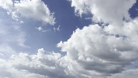 Clouds in the blue sky, unique real time video, great for skies replacement Stock Footage 197048526