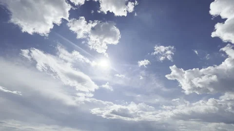 Clouds in the blue sky, unique real time video, great for skies replacement Stock Footage 197048675