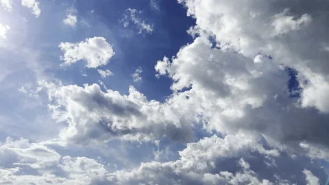 Clouds in the blue sky, unique real time video, great for skies replacement Stock Footage 197048811