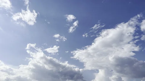 Clouds in the blue sky, unique real time video, great for skies replacement Stock Footage 197049095