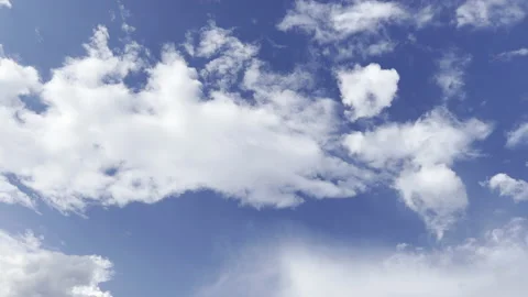 Clouds in the blue sky, unique real time video, great for skies replacement Stock Footage 197049207