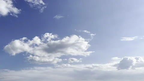 Clouds in the blue sky, unique real time video, great for skies replacement Stock Footage 197049330