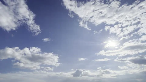 Clouds in the blue sky, unique real time video, great for skies replacement Stock Footage 197049349