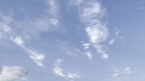 Clouds in the blue sky, unique real time video, great for skies replacement Stock Footage 197049555