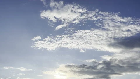 Clouds in the blue sky, unique real time video, great for skies replacement Stock Footage 197049602