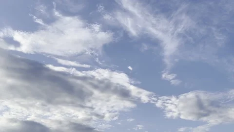 Clouds in the blue sky, unique real time video, great for skies replacement Stock Footage 197049742