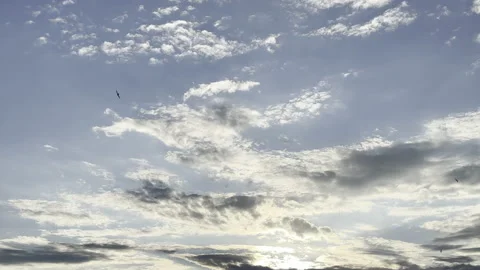 Clouds in the blue sky, unique real time video, great for skies replacement Stock Footage 197049940