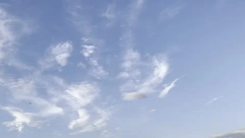 Clouds in the blue sky, unique real time video, great for skies replacement Stock Footage 197050044