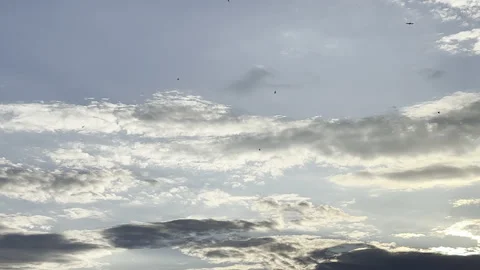 Clouds in the blue sky, unique real time video, great for skies replacement Stock Footage 197050160