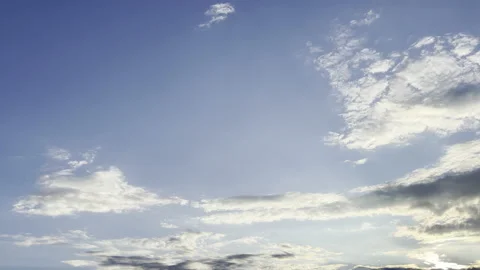 Clouds in the blue sky, unique real time video, great for skies replacement Stock Footage 197050395