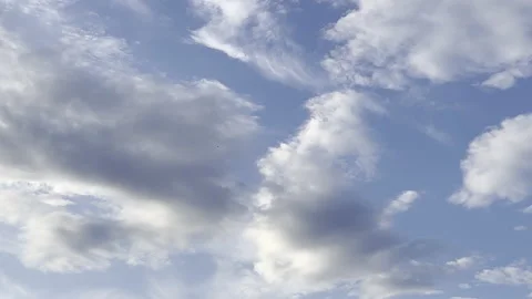 Clouds in the blue sky, unique real time video, great for skies replacement Stock Footage 197050514