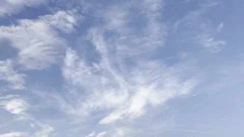 Clouds in the blue sky, unique real time video, great for skies replacement Stock Footage 197050525