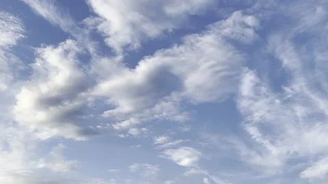 Clouds in the blue sky, unique real time video, great for skies replacement Stock Footage 197050696
