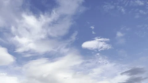 Clouds in the blue sky, unique real time video, great for skies replacement Stock Footage 197087357