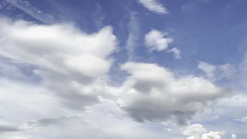 Clouds in the blue sky, unique real time video, great for skies replacement Stock Footage 197087569