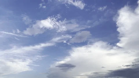 Clouds in the blue sky, unique real time video, great for skies replacement Stock Footage 197087653