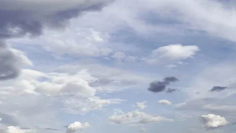Clouds in the blue sky, unique real time video, great for skies replacement Stock Footage 197087851