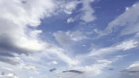 Clouds in the blue sky, unique real time video, great for skies replacement Stock Footage 197088214