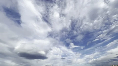 Clouds in the blue sky, unique real time video, great for skies replacement Stock Footage 197088224