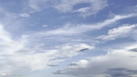 Clouds in the blue sky, unique real time video, great for skies replacement Stock Footage 197088258