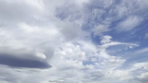 Clouds in the blue sky, unique real time video, great for skies replacement Stock Footage 197088613