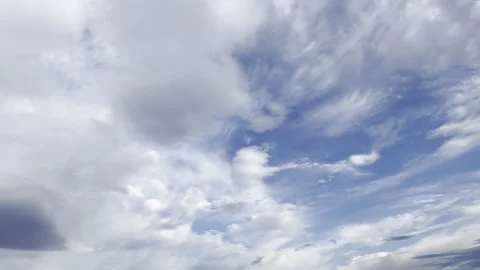 Clouds in the blue sky, unique real time video, great for skies replacement Stock Footage 197088616
