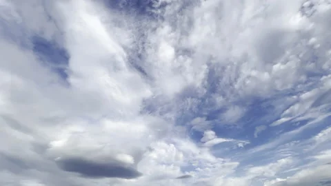 Clouds in the blue sky, unique real time video, great for skies replacement Stock Footage 197088641