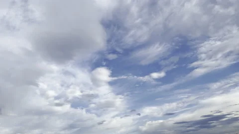 Clouds in the blue sky, unique real time video, great for skies replacement Stock Footage 197088883
