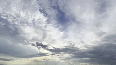 Clouds in the blue sky, unique real time video, great for skies replacement Stock Footage 197089049