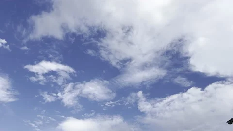 Clouds in the blue sky, unique real time video, great for skies replacement Stock Footage 197089568