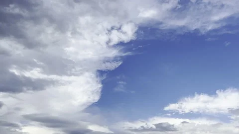 Clouds in the blue sky, unique real time video, great for skies replacement Stock Footage 197089792