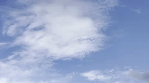 Clouds in the blue sky, unique real time video, great for skies replacement Stock Footage 197090025