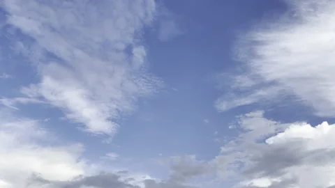 Clouds in the blue sky, unique real time video, great for skies replacement Stock Footage 197090414