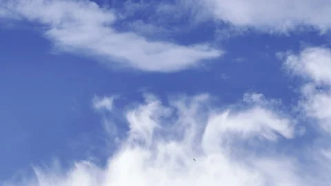 Clouds in the blue sky, unique real time video, great for skies replacement Stock Footage 197090539