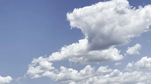 Clouds in the blue sky, unique real time video, great for skies replacement Stock Footage 197572124