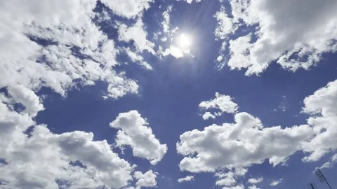 Clouds in the blue sky, unique real time video, great for skies replacement Stock Footage 197572183