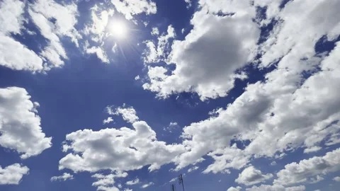 Clouds in the blue sky, unique real time video, great for skies replacement Stock Footage 197572186