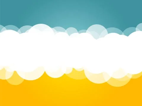 Clouds blue yellow background Illustrazione stock