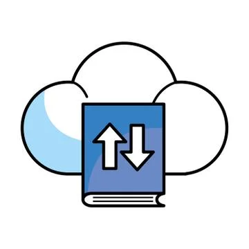 Clouds with book Illustrazione stock