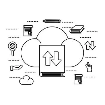 Clouds with book 스톡 일러스트