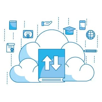 Clouds with book Stock Illustration